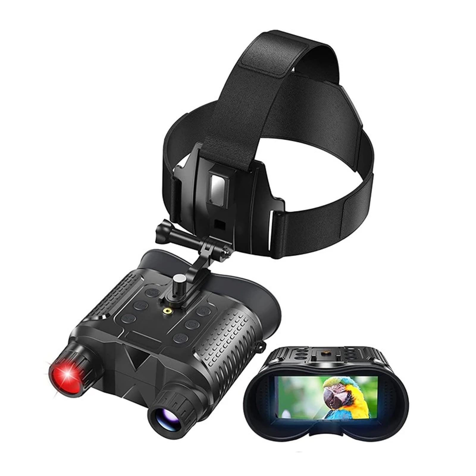 HMWOKPOT 1080P Night Vision Binoculars for Adults, Head Mounted Night Vision Goggles with Camera & 8X Digital Zoom 2.7 LCD Display for Hunting and Surveillance