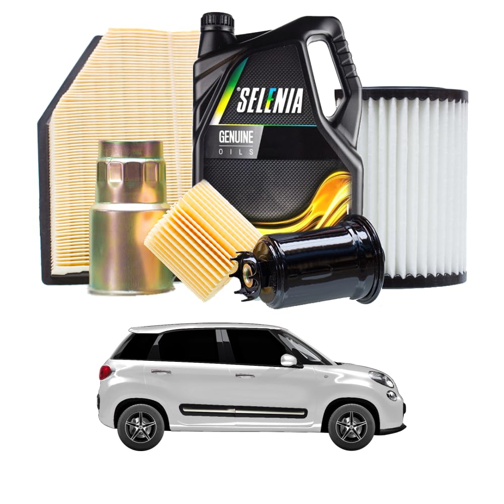 AOQ - KIT TAGLIANDO 3 FILTRI COMPATIBILE CON FIAT 500 (312) 1.0 HYBRID E 500 Cabrio HYBRID 51KW 69CV,con 3litri Olio SELENIA Eco Plus 0w20