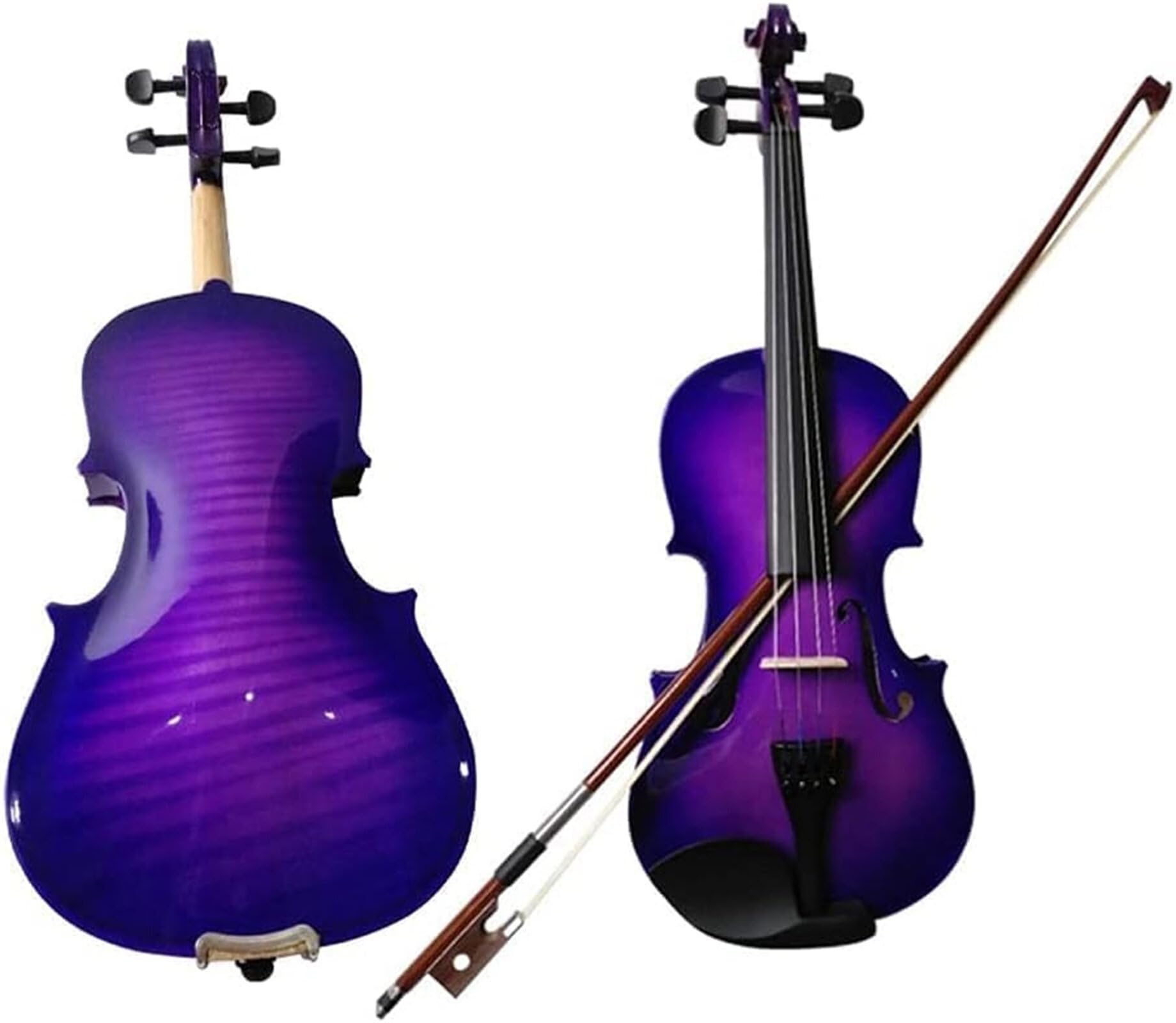 Ensemble de violon pour enfants et adultes 1/8 1/4 1/2 3/4 4/4 violons acoustiques en bois violet avec étui