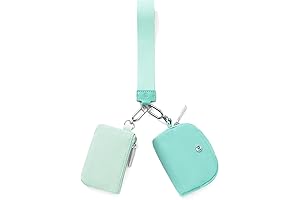 Dual Pouch Wristlet Keychain Wallet for Women