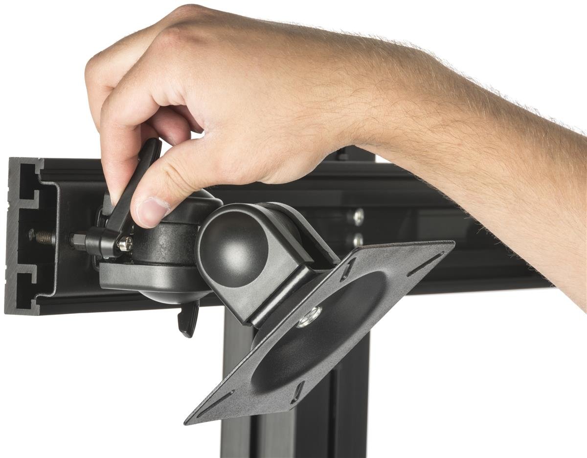 Buy Displays2go Sit Stand Workstation, Dual Monitor Mount, Locking