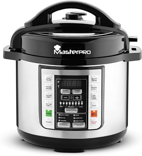Bergner MasterPro 3L Electric Pressure Cooker | 3L Non-Stick Multicook Pot | 18 Preset Menu | Delay Timer | Use as Pressure Cooker, Slow Cooker,…