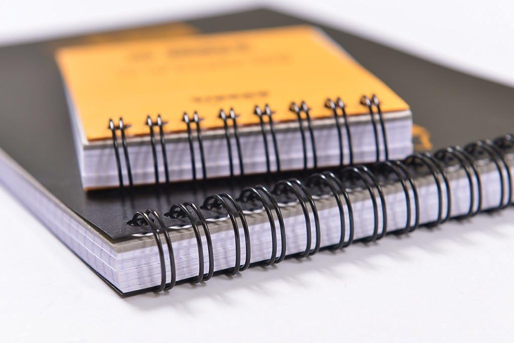 Rhodia Wirebound Black Notepads dot - 6 in. x 8-1/4 in, Pack of 5