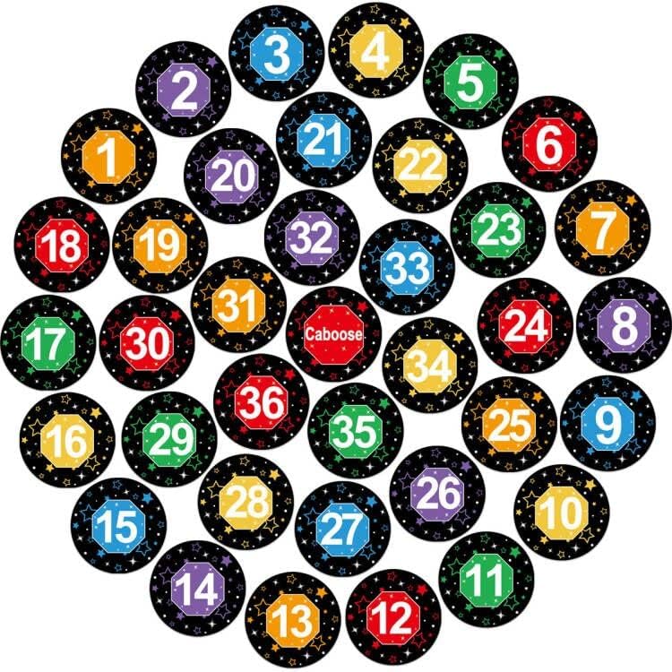 Spots Numbers Cards Self Adhesive Vinyl Circle Dots 4 Inch Number Spot Markers Line Up 36 ...