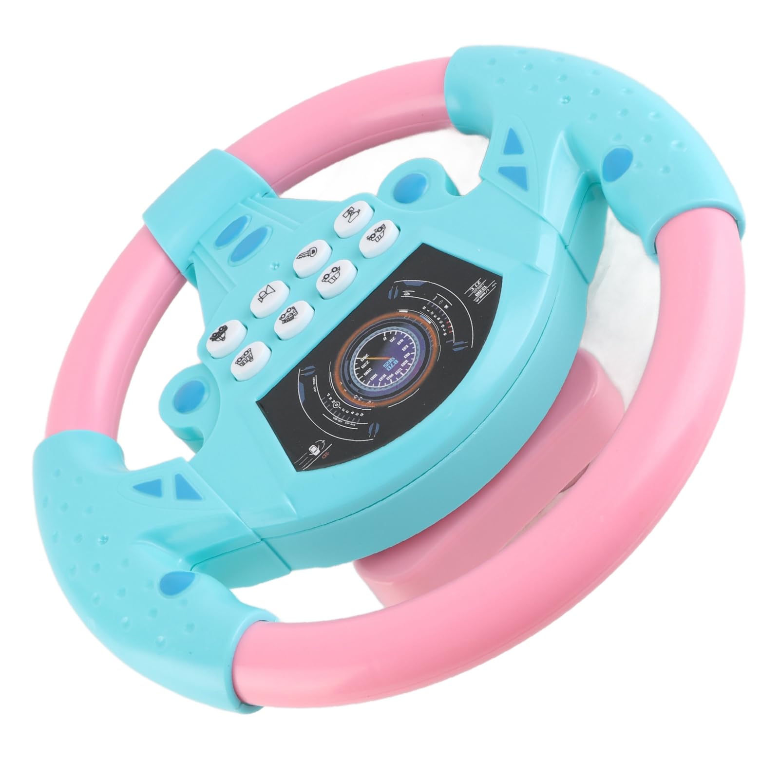 LUCKDANO Baby Copilot Steering Wheel Toy – Interactive Music Wheel for Kids 4-6 Years, Stimulates Hearing & Rhythm Development (Pink/Blue)