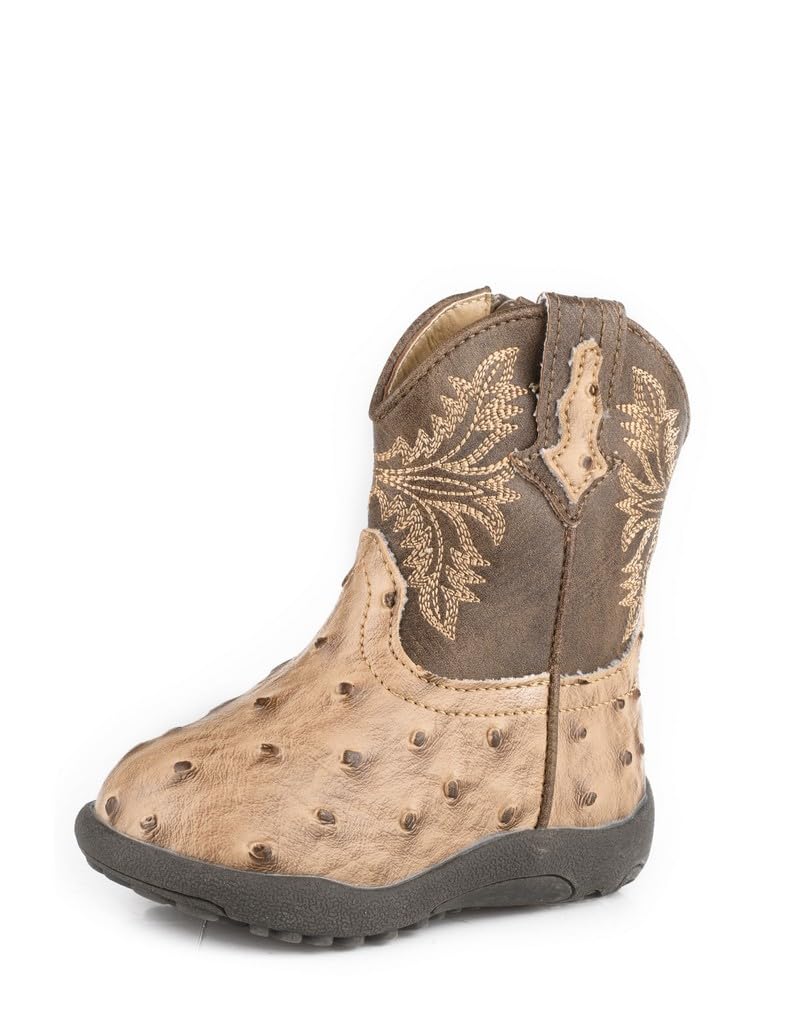 Roper Baby Cowbabies Jed (Infant/Toddler) Western Boot, Tan, 2 US Unisex