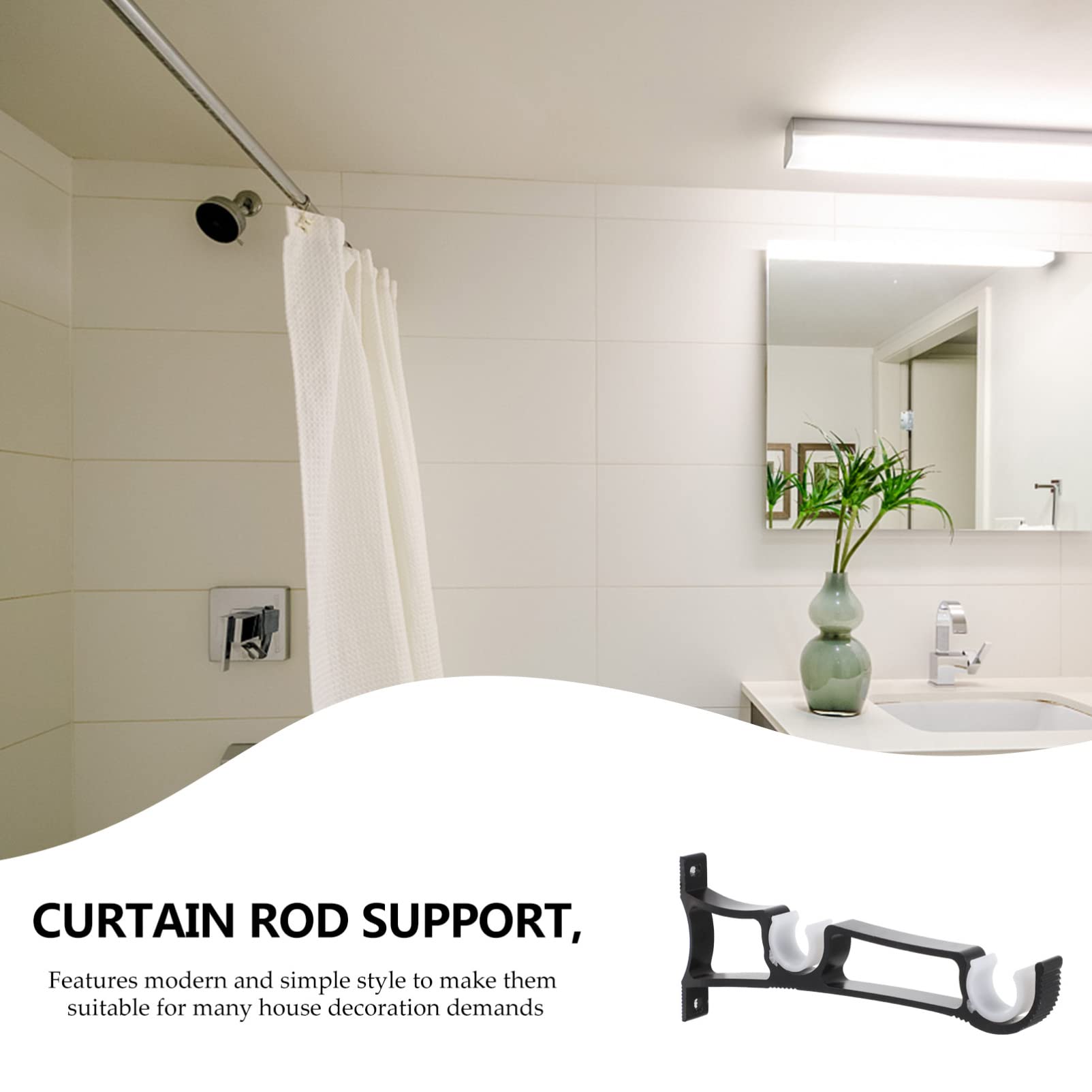 OSOLADY Heavy Duty Curtain Rod Bracket Double Rod Supporting Rack for Easy Installation Stylish Curtain Pole Holder for Home