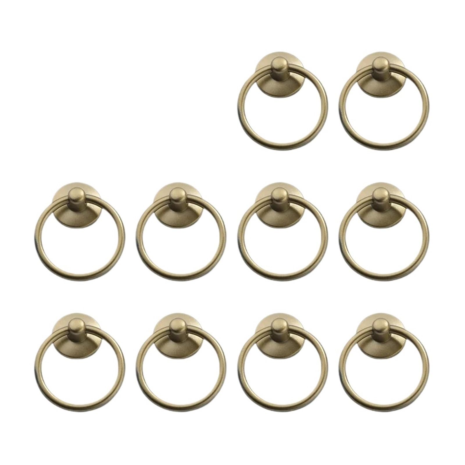 ZHSOAO 10Pc Vintage Round Ring Furniture Door Pull Handle Alloy Cabinet Dresser Drawer Knobs Cupboard for Jewelry Box for Drawers(Spray Gold)