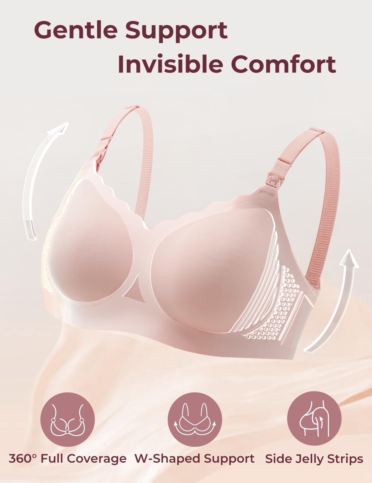 momcozy Sujetador Lactancia 4 en 1 Multifuncional– Sujetador de Extracción Manos Libres, Brasier de Lactancia Transpirable, Compatible con Sacaleches y con Soporte de Jelly Strip