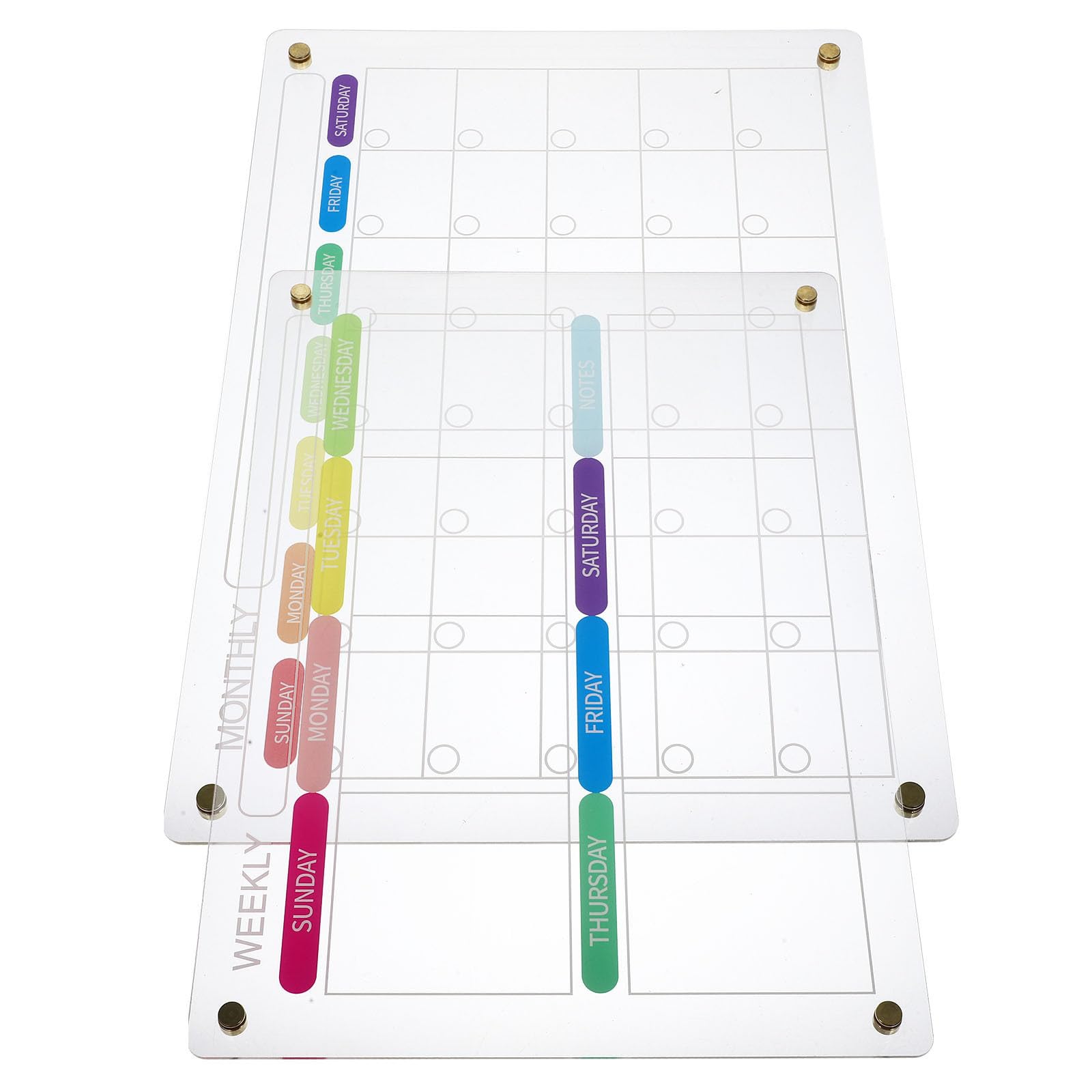 Magnetische Acryl Plantafel als Wochenplaner, Abwischbar, Gold