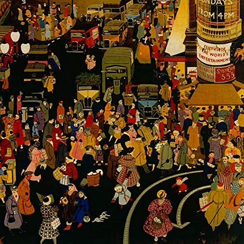 Nacnic Vintage Poster Vintage Poster Europe. London at night. A3 size, 42L x 29.7W cm - Image 4