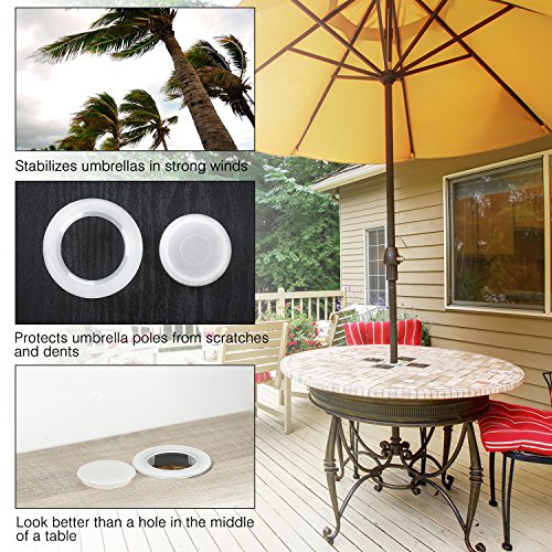 Bememo 2 Inch Patio Table Umbrella Hole Ring And Cap Set