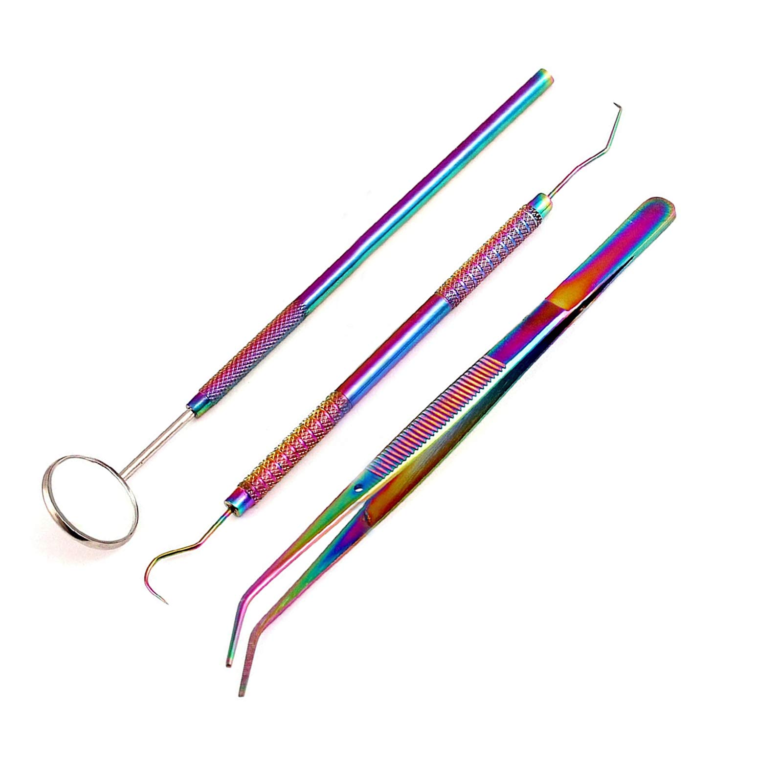 AAProTools Dental Stainless Steel Medic Grade 3-Piece Dental Instrument Tool Set Multi Color