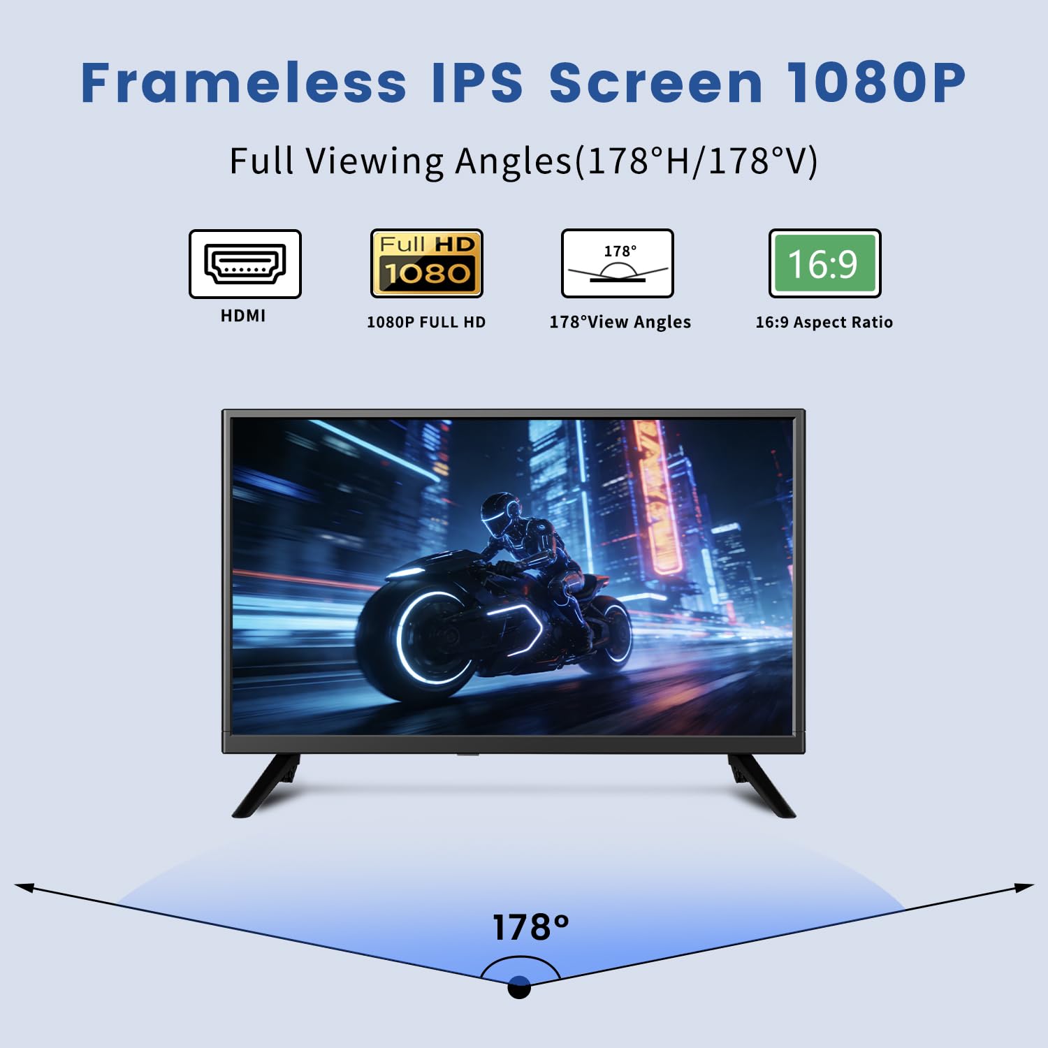 ZOSHING Smart TV de 27 pouces, petit téléviseur avec entrée HDMI, tuner numérique intégré/prise en charge USB, montage mural, pour chambre à coucher, cuisine, camping-car – Télécommande incluse
