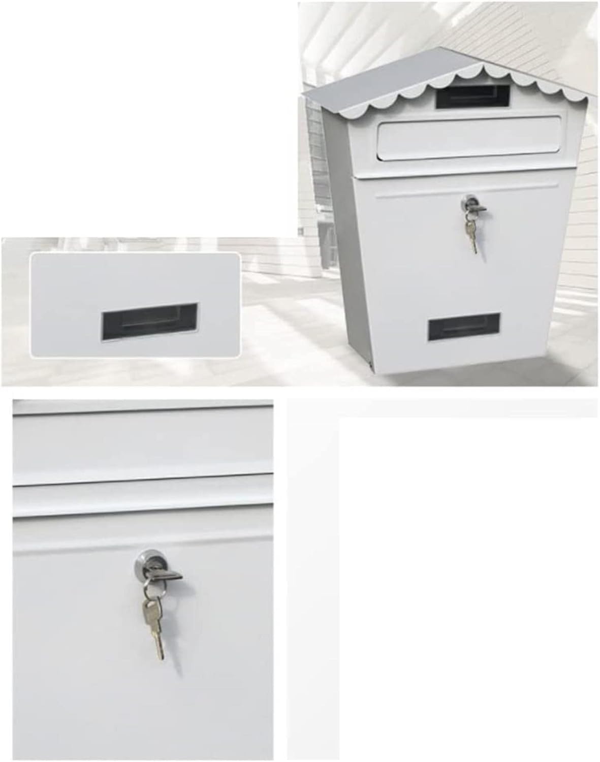 Wall Mount Letterbox Galvanized Steel Mail Drop Collection Boxes Mailboxes Posts Package Lockers Envelopes Mailing Supplies