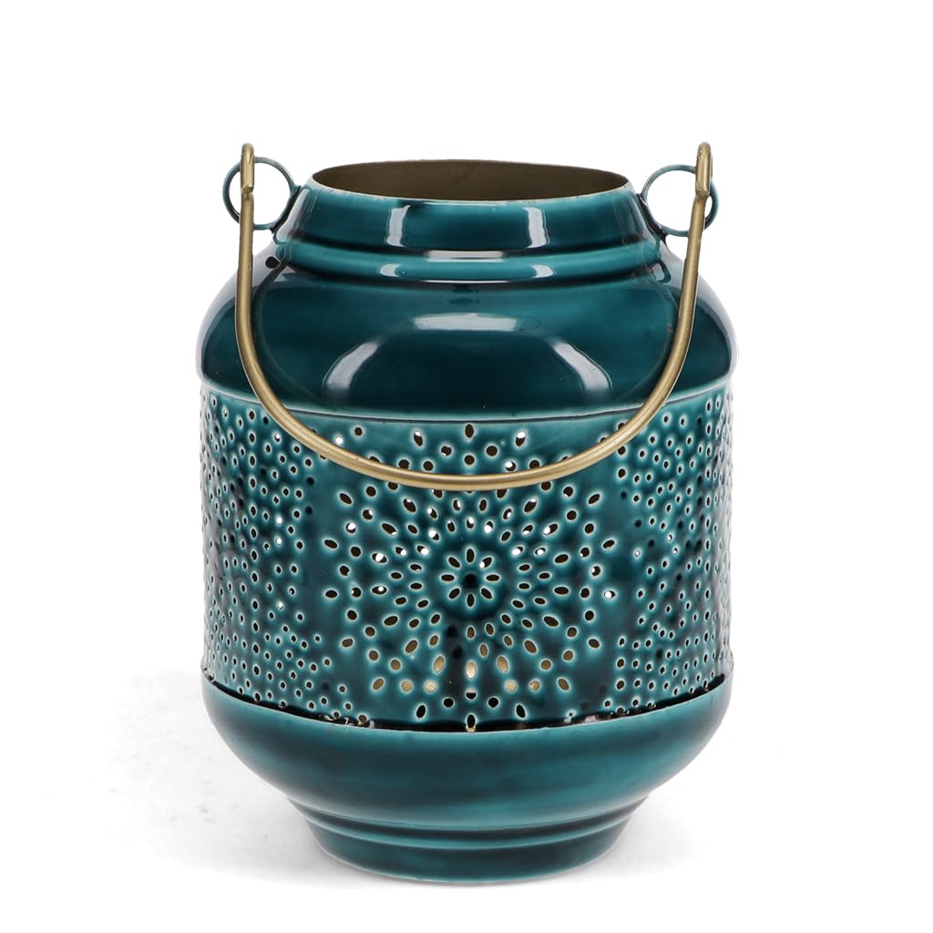 Rex London Blue Enamel Tealight Lantern