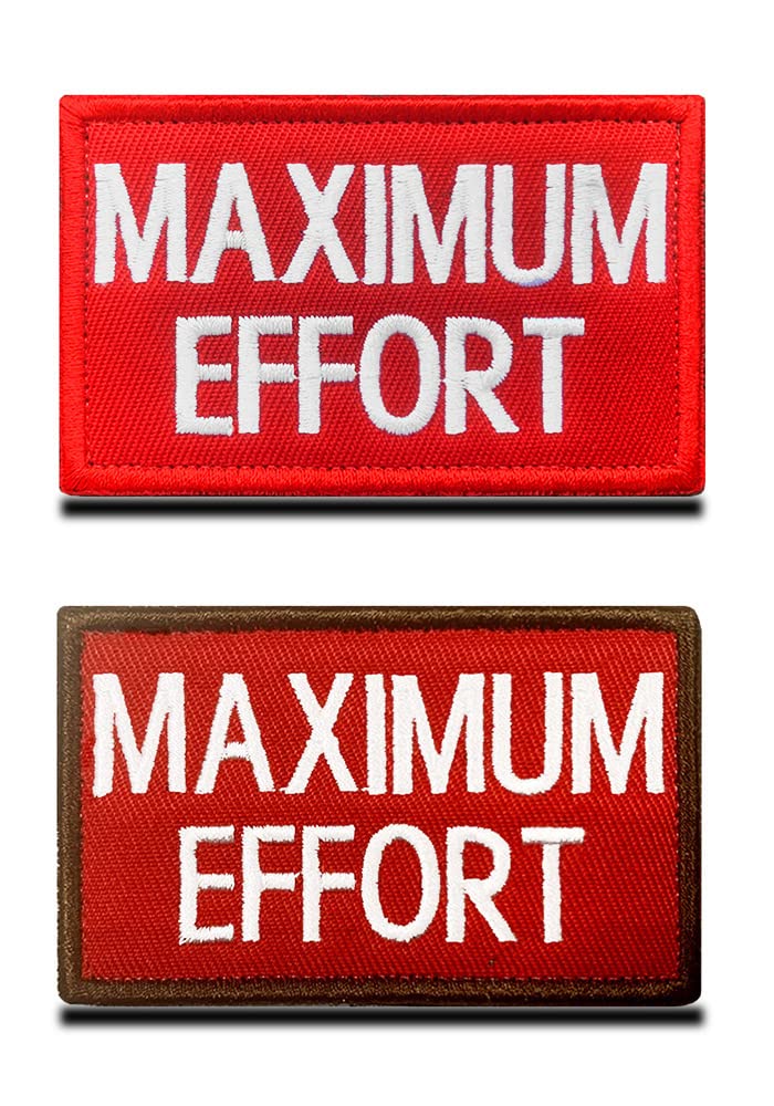 Set of 2 Movie Maximum Effort Inspiring Patch | Hook & Loop Backed | 3.15” x 2” Full Embroidered | Perfect for Teens Kids Adult | Hat Backpack Jacket Vest Clothes School Bag Travel Patches — image 1