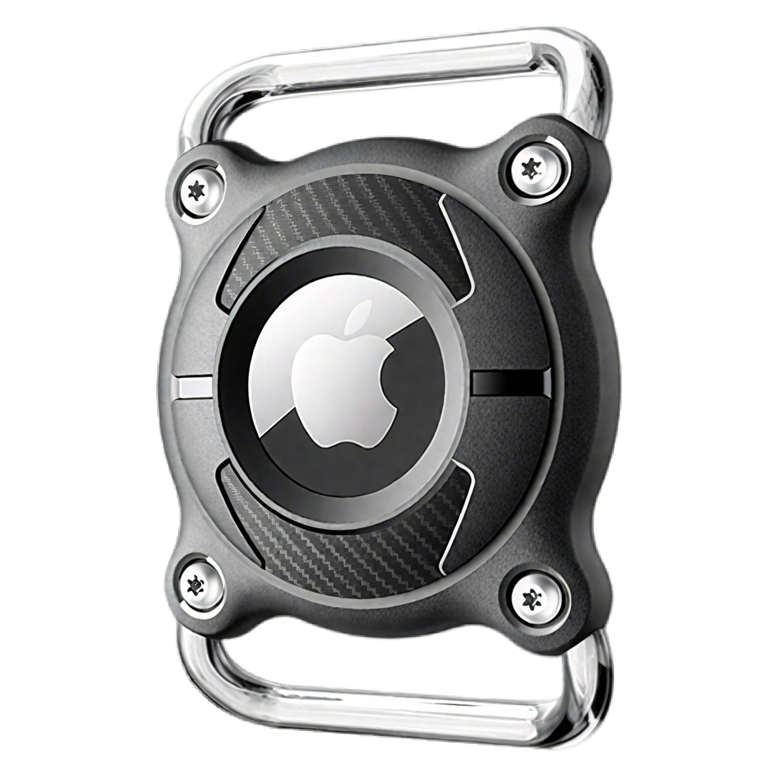 Impermeabile Collare Cane con Fibbia Metallica Staccabile Porta Cane 4 cm di Larghezza Collare GPS per Cani, Compatibile con Apple (Nero)