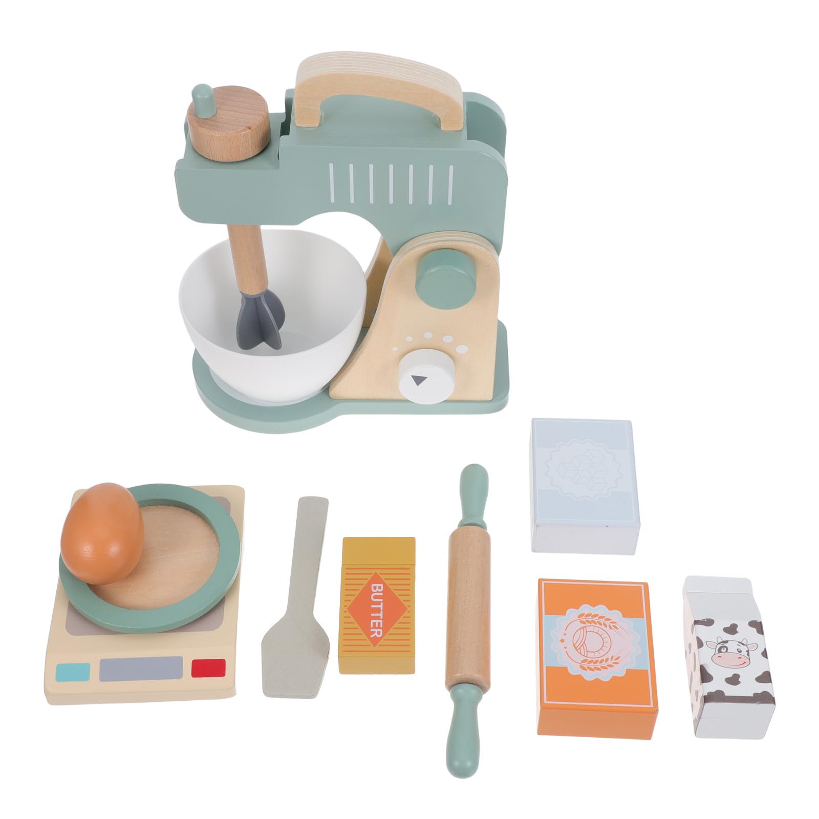 Set da Gioco Montessori Frullatore in Legno, Giocattolo Educativo per Sviluppo Creativo, Accessori Cucina per Gioco di Ruolo Singolo di Gruppo
