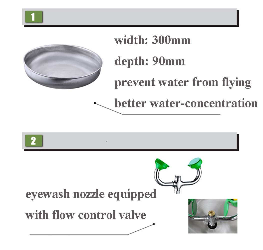 Huanyu Flip Emergency Eyewash Station Vertical Eye Washer Clamshell Temporary Rescue Supply for Washing Eye Face Neck Arm Customization Supported (1205)