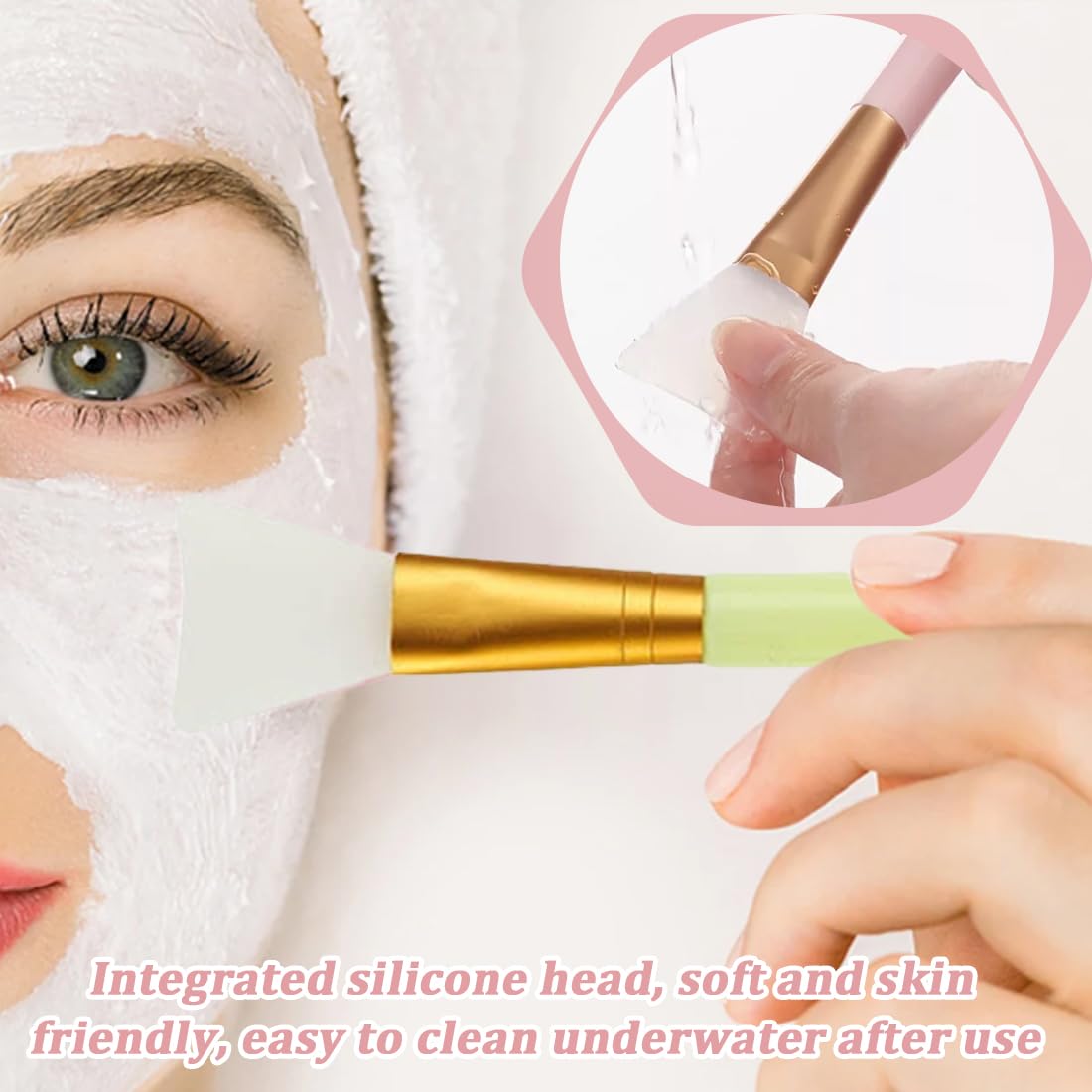 6 PCS Pennello Maschera Silicone, Professionale Pennello Maschera, Pennello Maschera, Maschera Strumento di Bellezza Morbido Pennelli per Maschera Occhi DIY