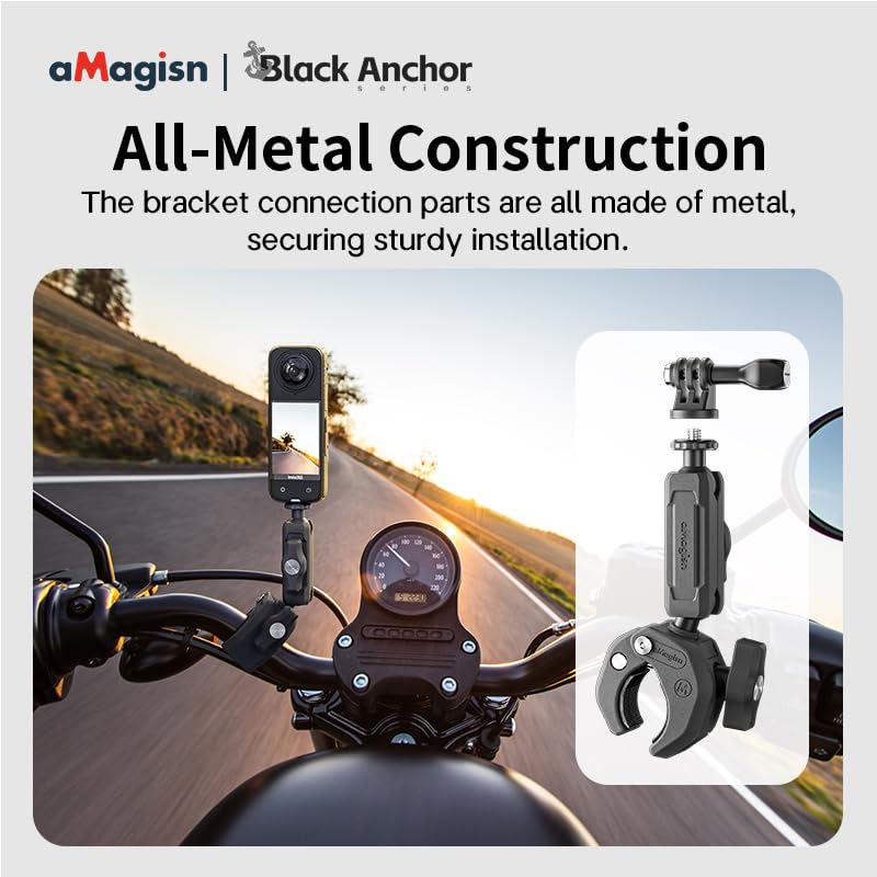 Soporte de cámara de acción para manillar de bicicleta compatible con Insta360 X4 4
