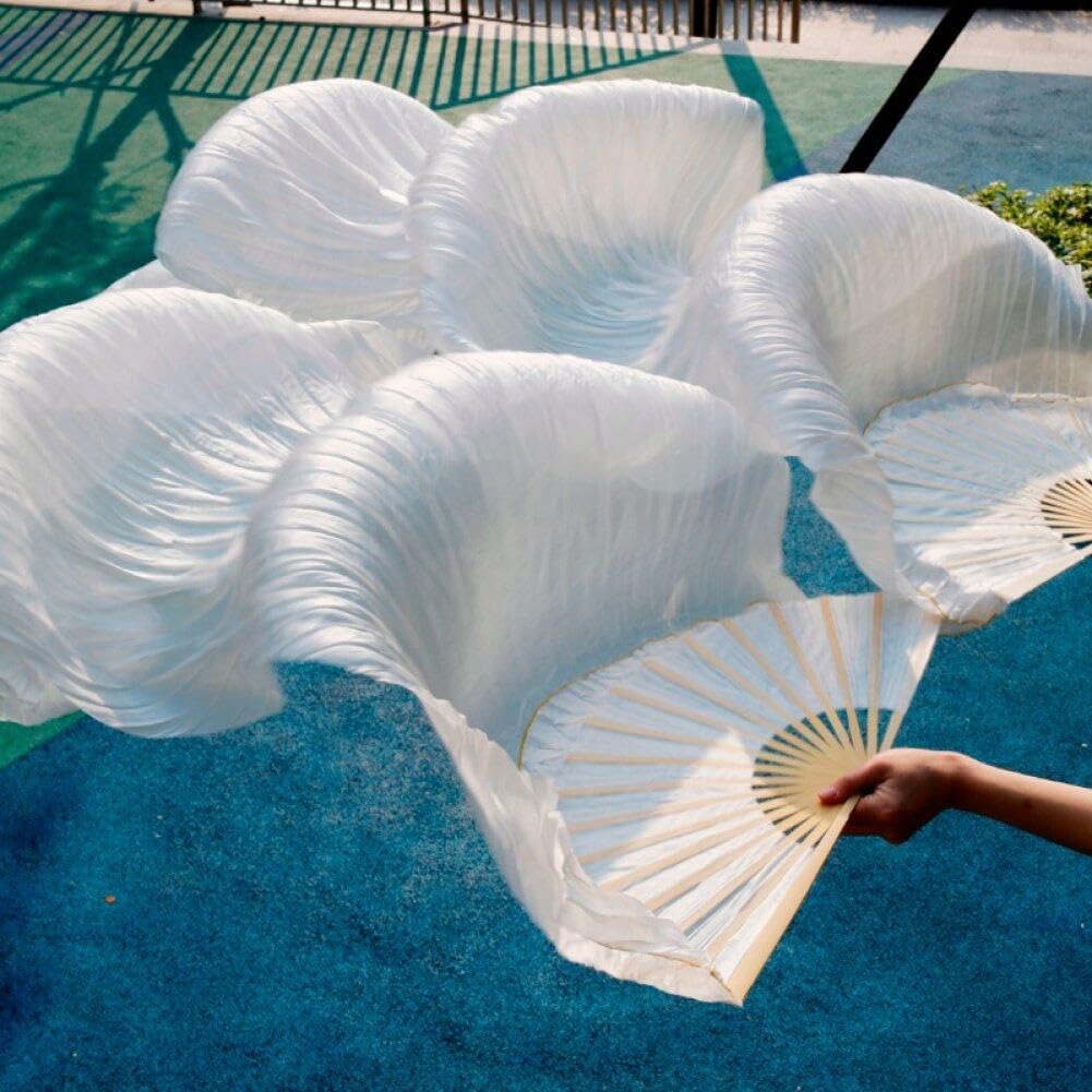 Silk Belly Dance Fan Dance Dance Veils Fans Long Sinistra+Performance della Festa Destra Fans Lunghi 180 Cm