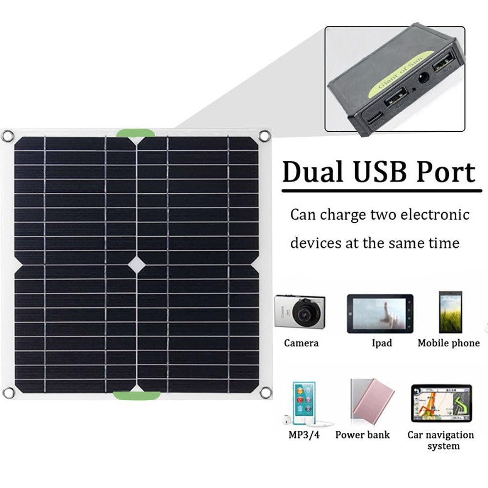 Kit Pannelli solari 200W 400W 600W 800W con Controller 30A/60A, Caricabatterie Solare Portatile USB 12V per Camper/Tetto/Campeggio/Auto/Barca/Camper, 200W-30A