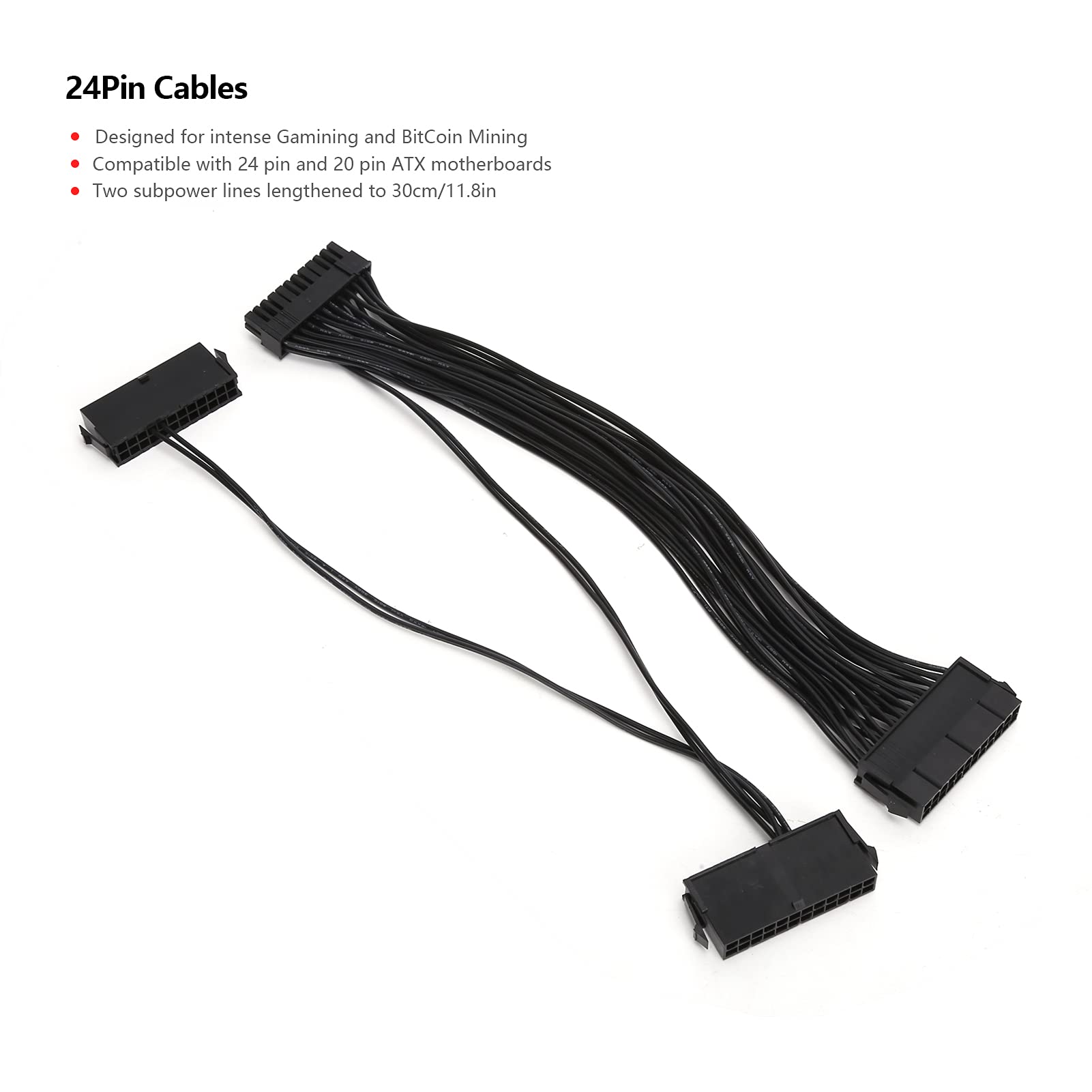 Amazon.co.jp: ATXマザーボードデュアル3PSU電源24ピン延長ケーブル、24ピン（20 +  4）オスおよびトリプルPSU24ピンメスヘッダー（シャーシ電源スタート用） : パソコン・周辺機器