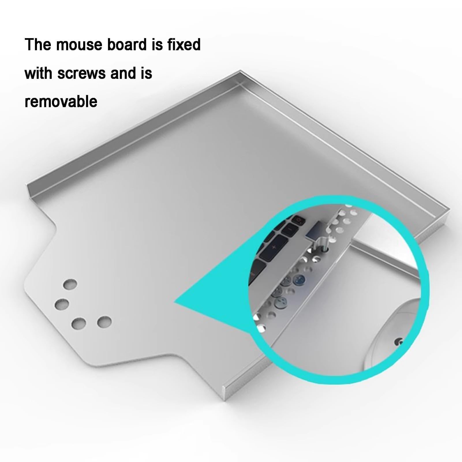 Supporto da parete regolabile per computer portatile, rotazione a 360°, piattaforma di raffreddamento ventilata, vassoio per mouse, portata 8 kg, per uso in ufficio e postazione di lavoro