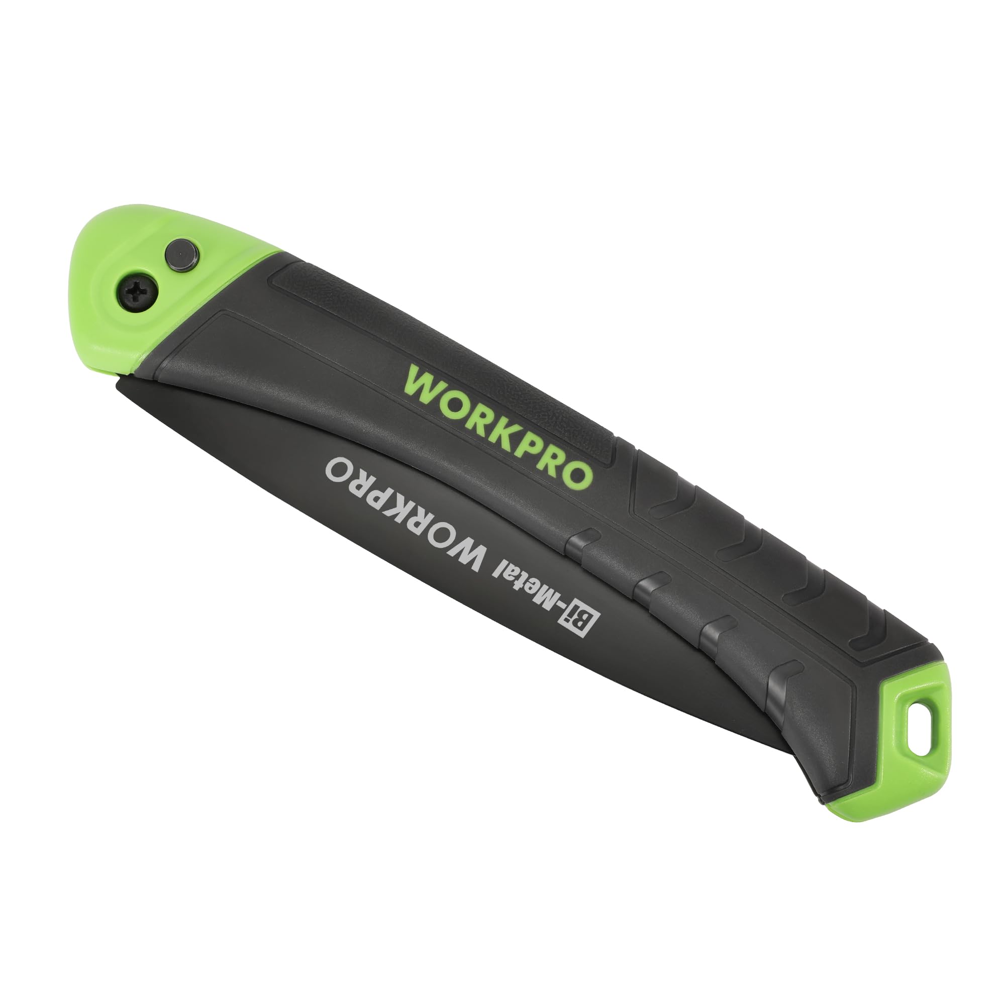 WORKPRO Sierra de Podar, Sierra Plegable, Serrucho de Poda con Bloqueo Seguro, Hoja de Sierra Bi-material D6A y M2, Sierra Plegable de Agarre Suave para Madera, Jardinería