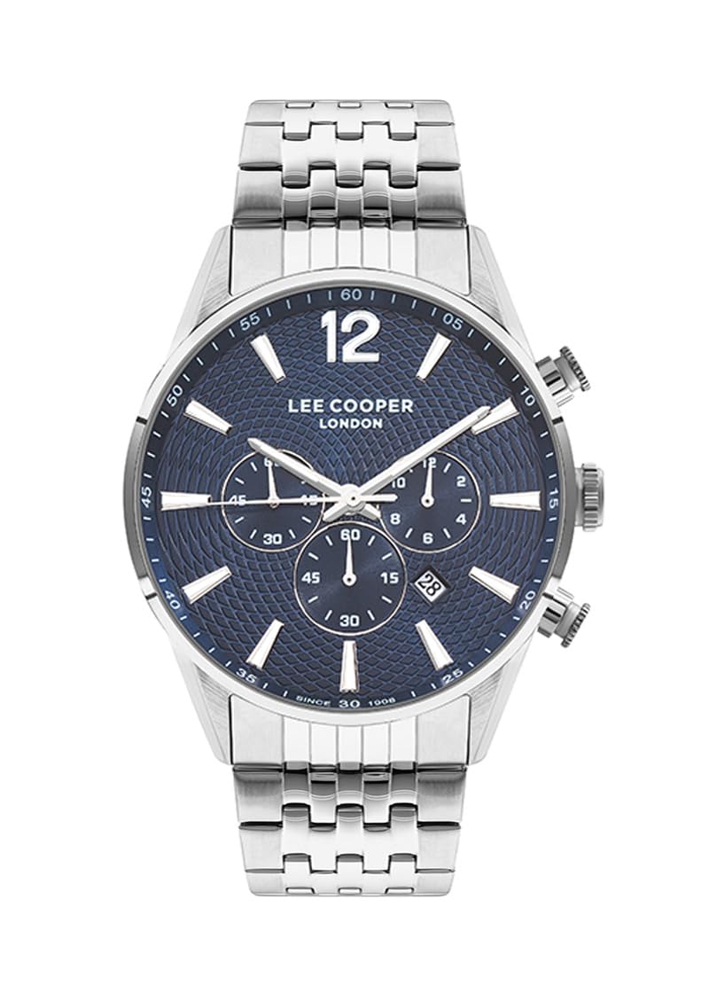 Lee Cooper Men's PE932 Movement Watch, Multi Function Display and Metal Strap - LC07549.390, Silver