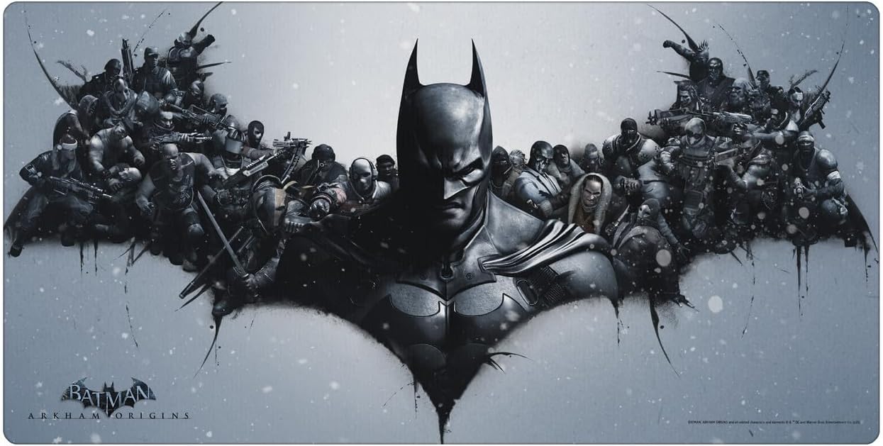 Head Case Designs Officially Licensed Batman Arkham Origins Logo Key Art 23.62 x 11.81 x 0.12 inches (600 x 300 mm) - L Gaming Office Desk PC Keyboard Mouse Mat Pad