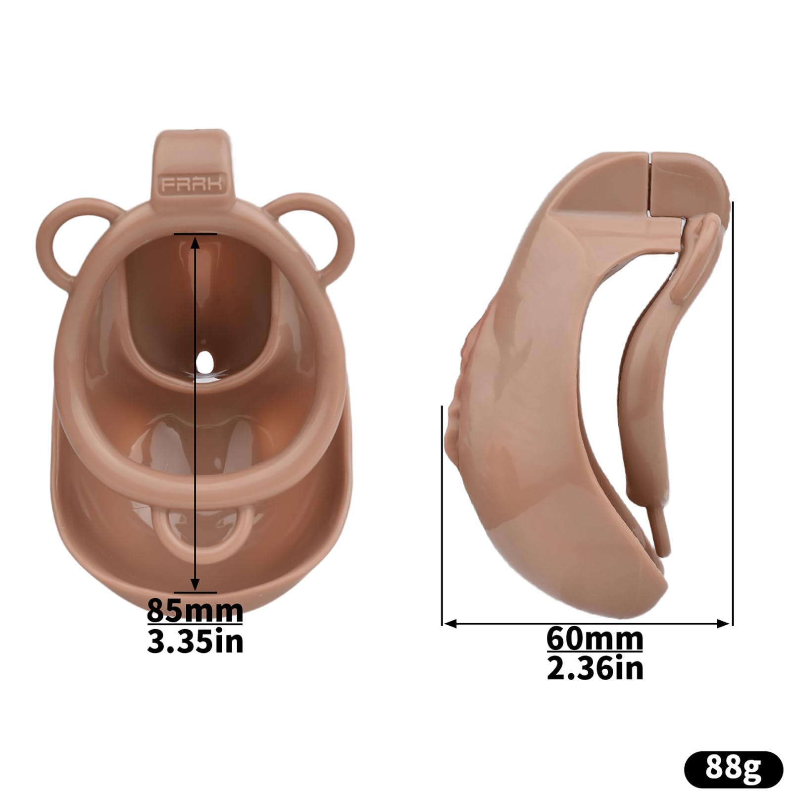 Sissy Peniskafig avec Ceinture Réglable et Plug Anal, Cage de Chasteté Creuse 3D Imprimée Hommes SM Esclave Bondage Sex Toys pour Hommes Cock Training (Brown)