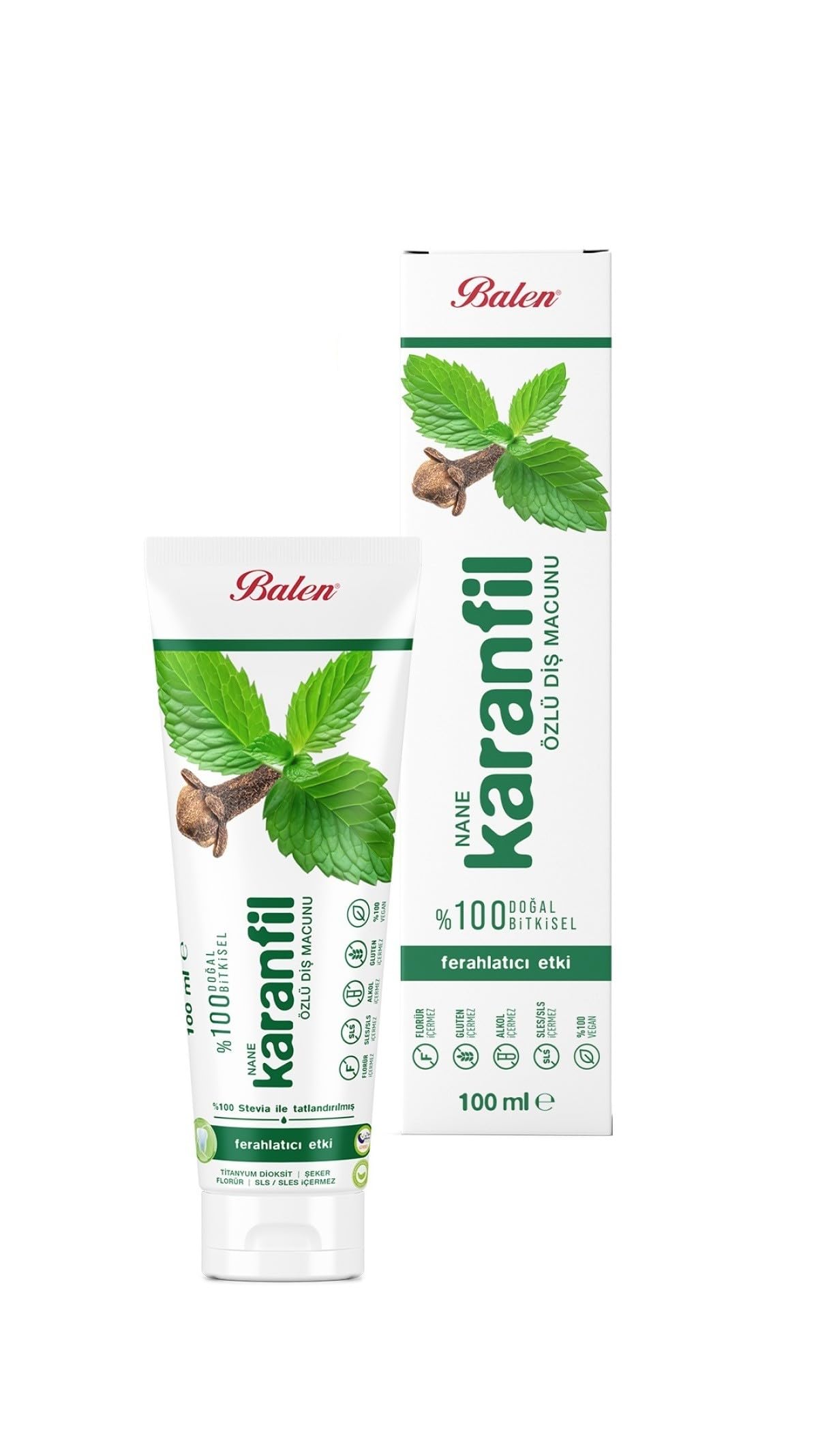 Balen Doğal Nane ve Karanfil Özlü Diş Macunu 100 ml