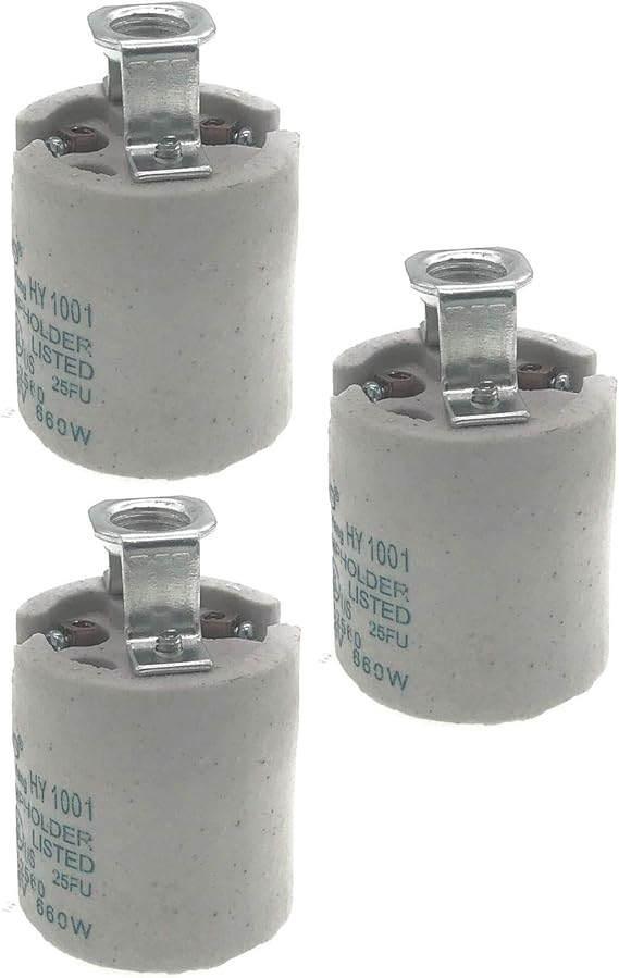 Keyless Porcelain Socket with Hickey,TWDRTDD Medium Base E26 Keyless