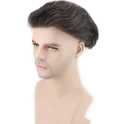 Miniatura 9 de Rossy & Nancy Cabello humano hombres Toupee reemplazo postizo seda recta piel delgada hombre Pelucas 130% densidad natural color negro