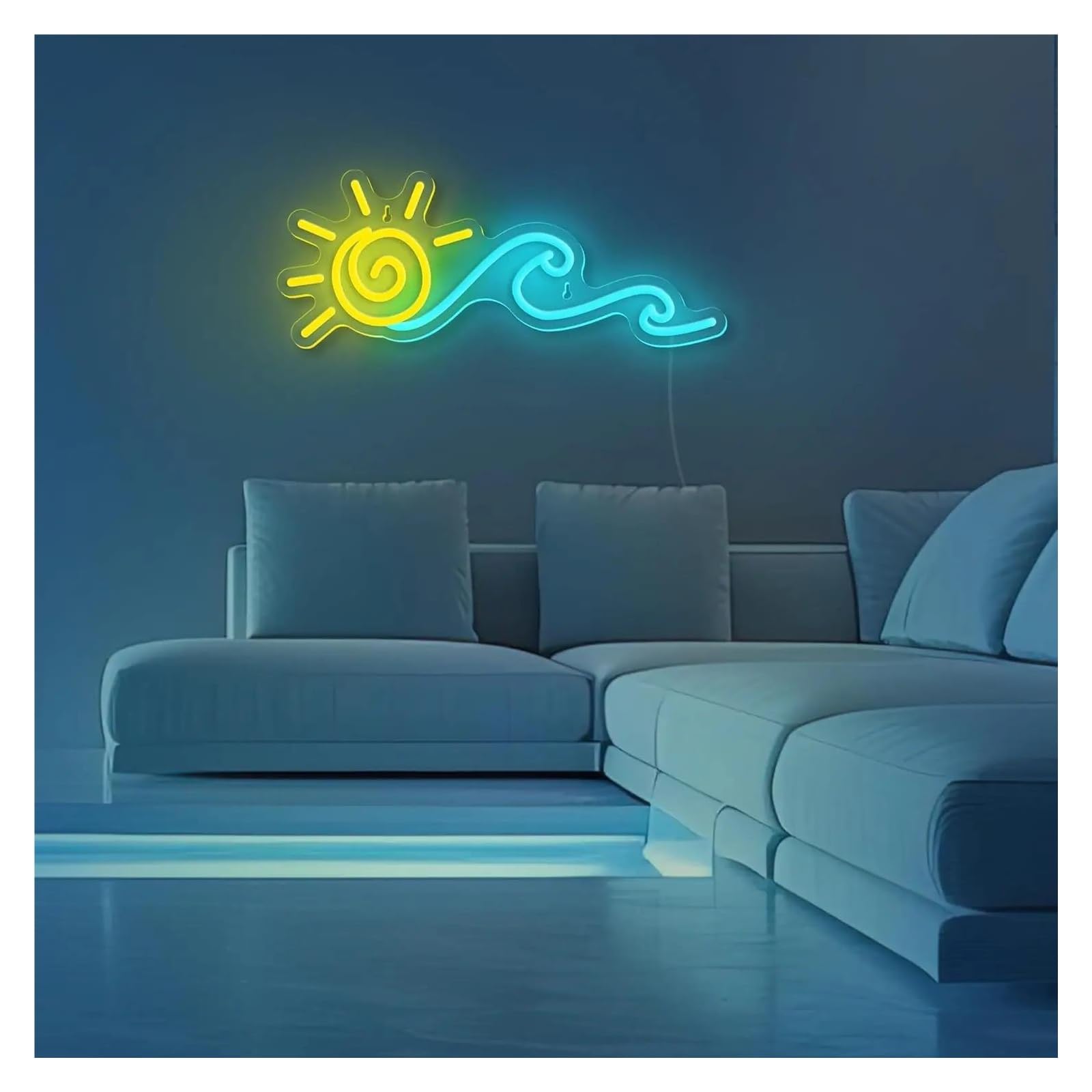 Luz de Diseño de Digital Señal De Neón De Amanecer Y Atardecer, Señal De Luces De Neón Regulables Alimentadas Por USB Para Dormitorio, Oficina Fiesta, Decoración De Pared 15cm×38cm