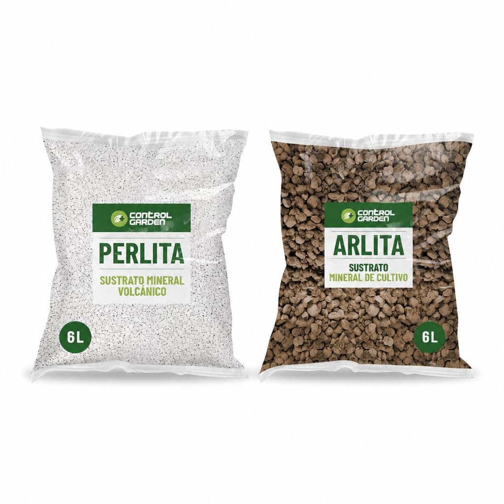 Control Garden Pack Arlita 6L + Perlita 6L | Sustrato para Plantas y Cultivos Interior y Exterior | Fabricado en España
