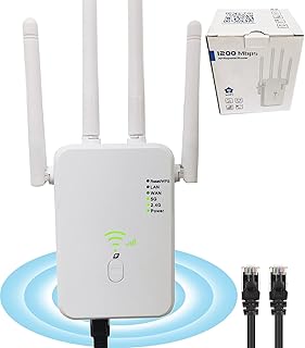 WiFi Extender, WiFi Extender Signal Booster for Home,2023 New WiFi Booster Signal Amplifier 2.4G/5G Cover Up to 8500 Sq.ft & 35 Device 1200Mbps Internet Booster with Ethernet Port, Easy Set Up