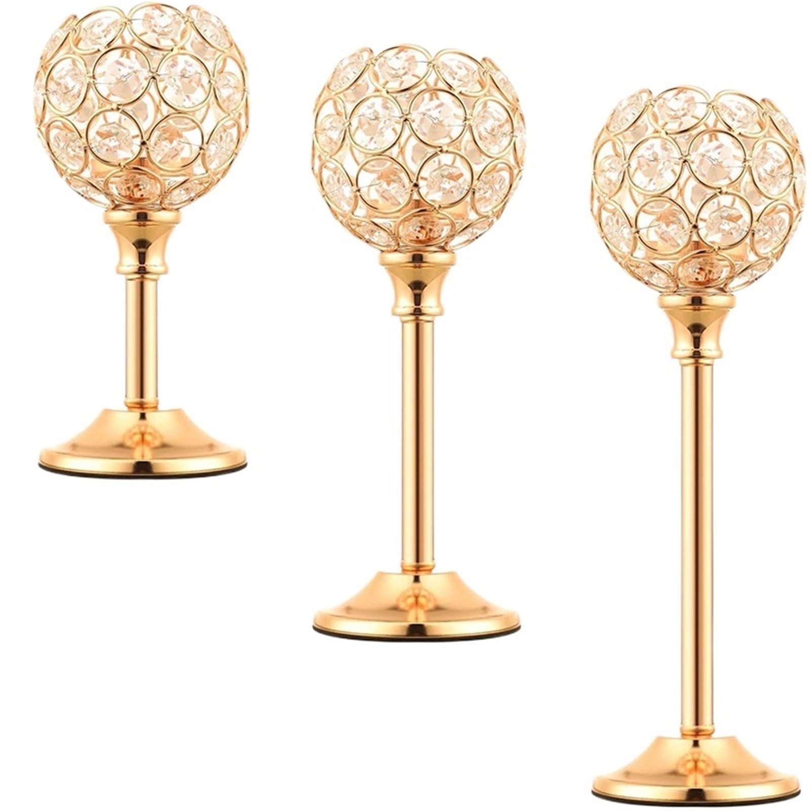 Wedding Venue Floral Arrangements, Hotel Window Decorations, Home Props, Gold-colored Wrought Iron Candle Holders(Gold three set)