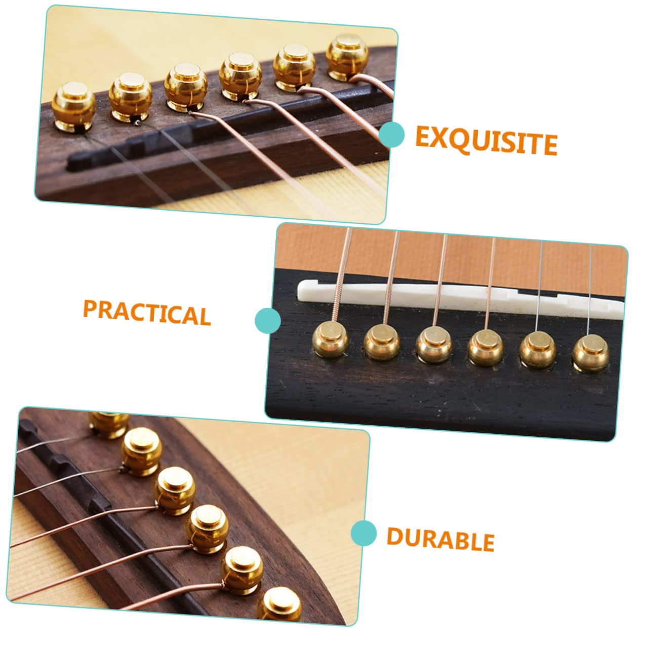 ibasenice 60piezas Pasadores De Cuerda Para Guitarra Acústica y Eléctrica Accesorios De Afinación Para Instrumentos De Cuerda