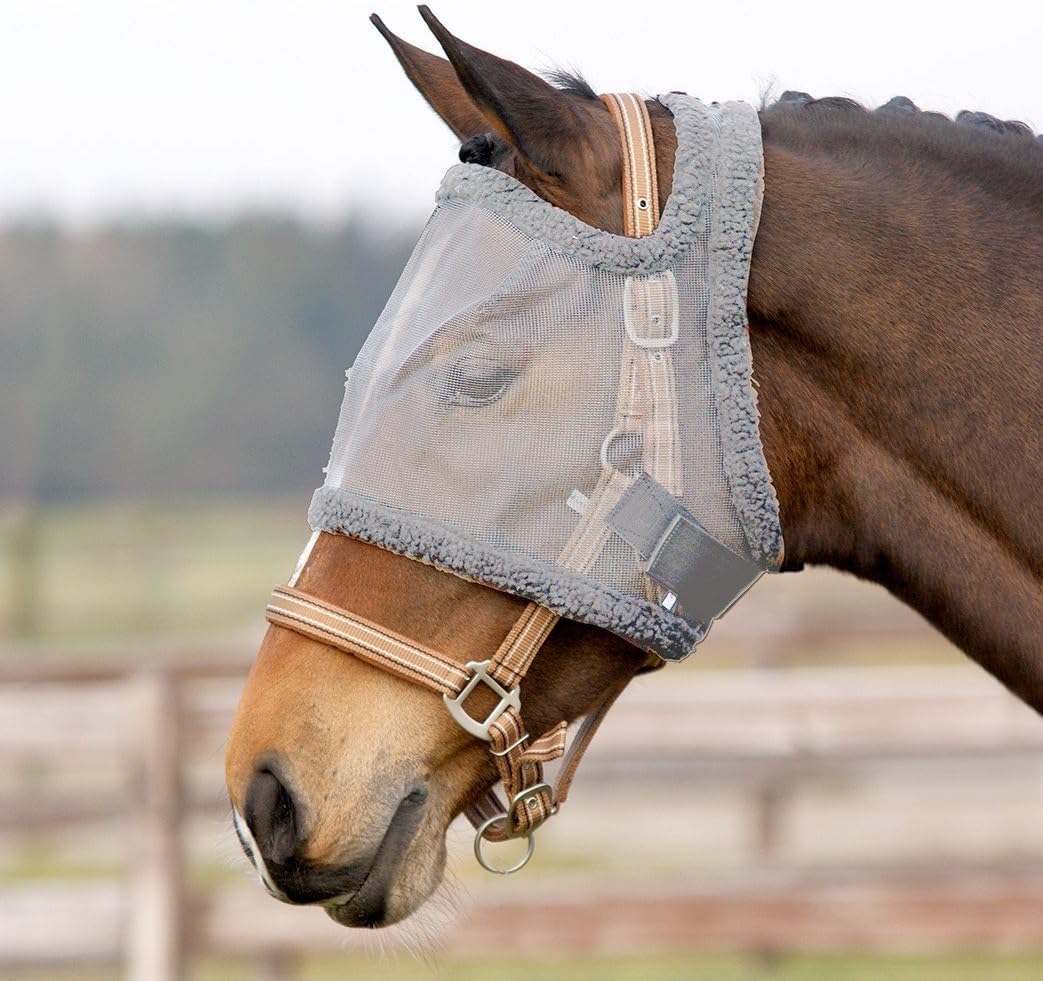 HORSE FLY MASK WITHOUT EAR PROTECTION SHETLAND TO EXTRA FULL (Grey, Mini Shetland)