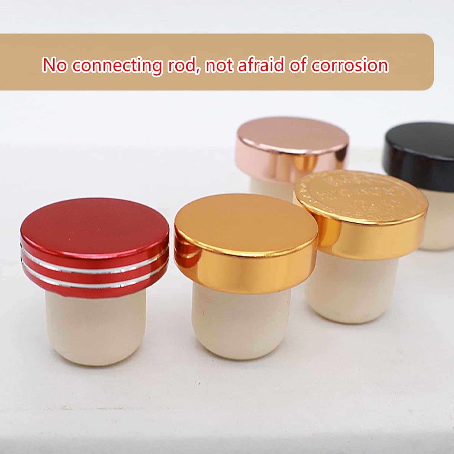 100 tapones de goma para botellas de vino, corcho de vino, herramienta de barra de sellado de botellas en forma de T, para botella de vino (rojo)