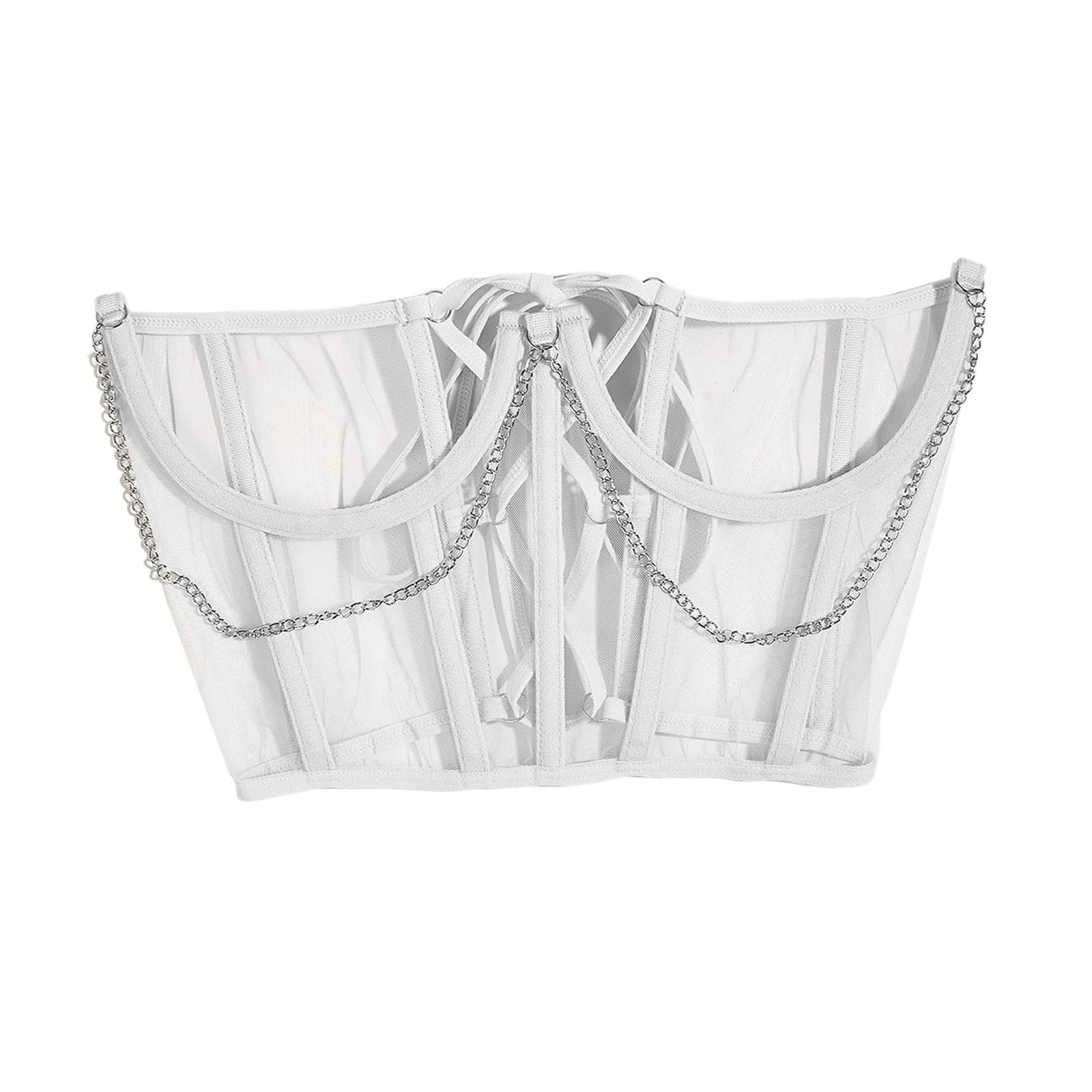 Lace Corset Belt Waistband Girdle Adjustable Push up Boned Wide Belt White-image-28