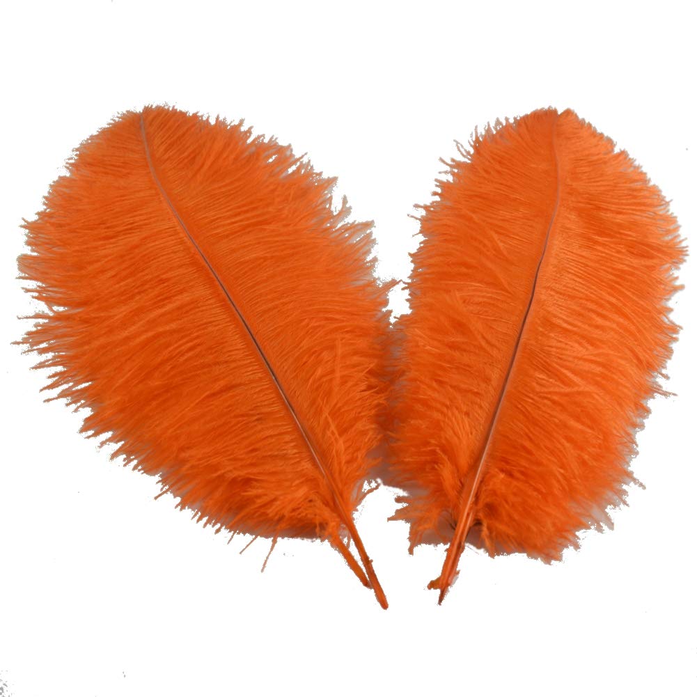 Sowder 5pcs Ostrich Feathers 16-18inch(40-45cm) for Home Wedding Decoration(orange)