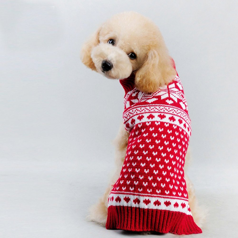 Tangpan Classic Red Snow Pro Pet Turtleneck Dog Sweater Puppy Kitten Cats Apparel Clothes (Small) - Image 3
