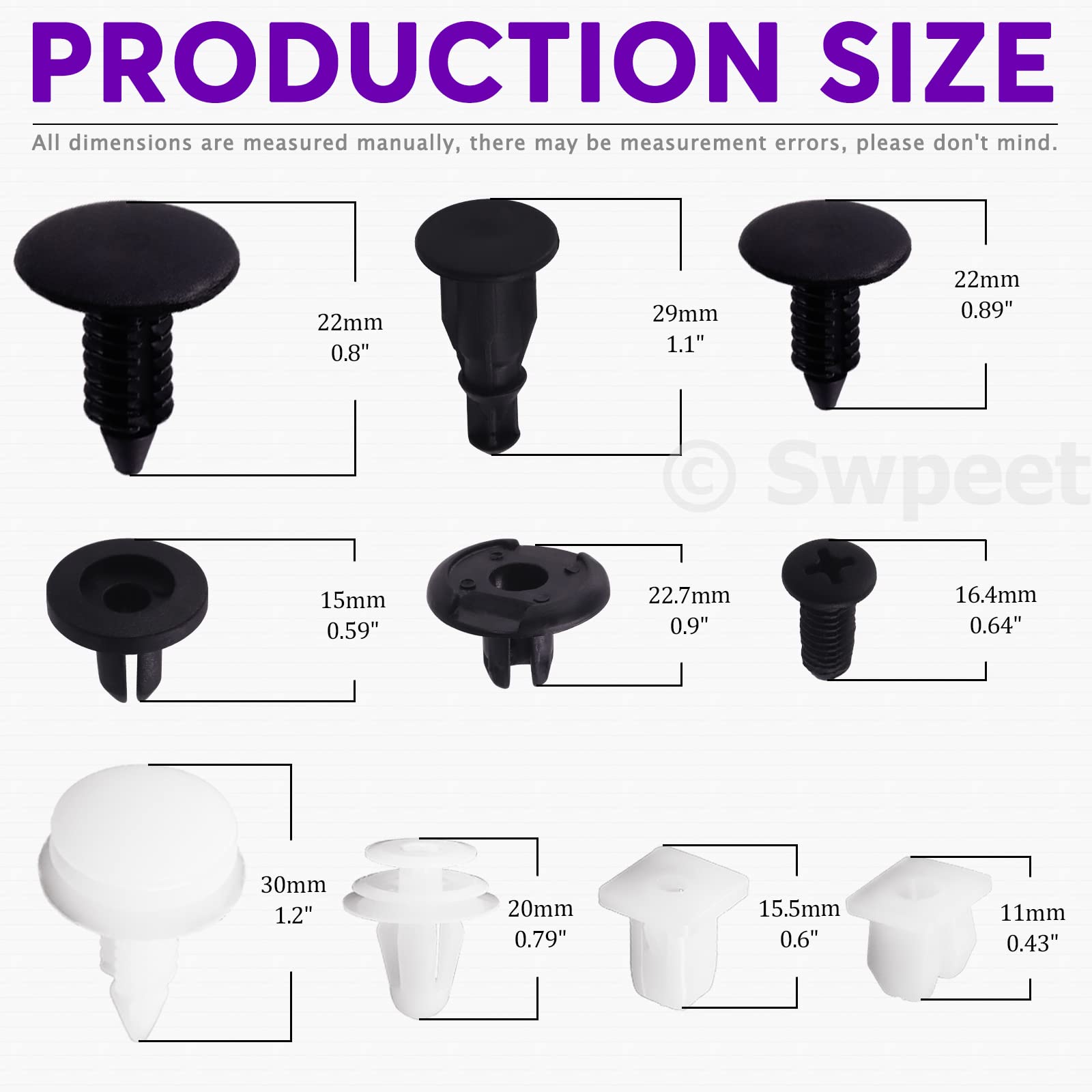 Swpeet 500-teiliges Auto Clips Set - Universal Befestigungsclips Für Alle Gängigen Fahrzeuge