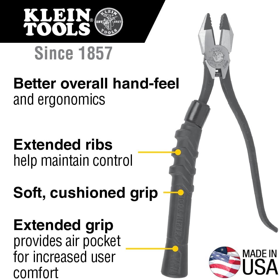 Klein Tools M200ST Plier Cushion Grip Kit with Heat Shrink Bands, Made in USA, use with Klein Slim-Head Ironworker's Pliers Cat No. 201-7CST, 2-Pack