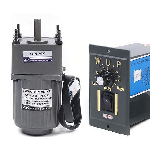 15W 50K AC110V 27RPM Motor reductor de engranajes variable ajustable con controlador de velocidad para la industria